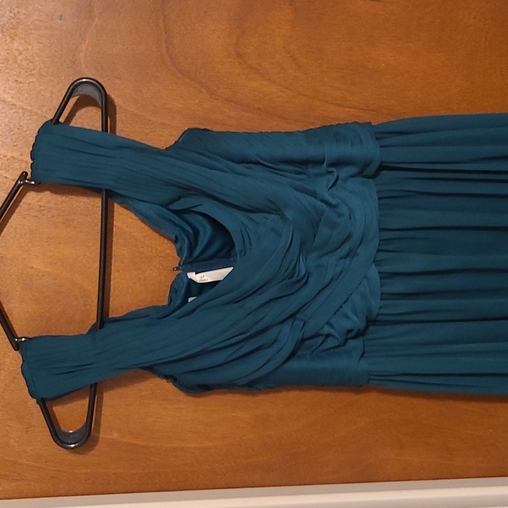 CRISSCROSS OFF-THE-SHOULDER MESH BRIDESMAID DRESS